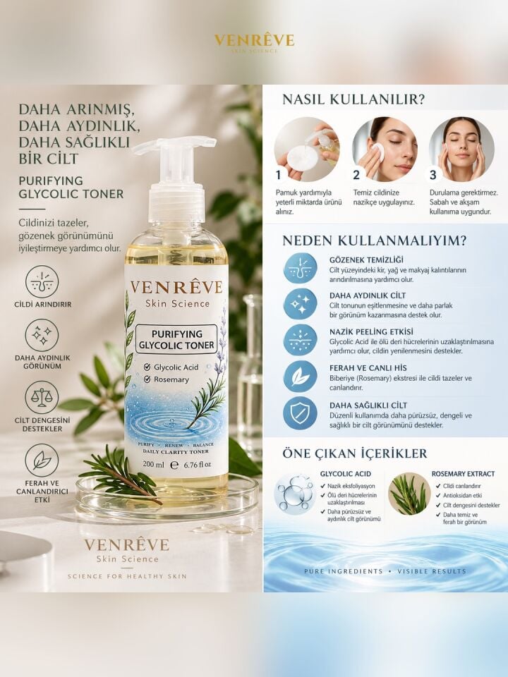 Skin Science Purifying Glycolic Toner – Daily Clarity Toner – 200 ml